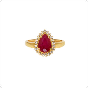 Anel Rubi 7x5 Gota
