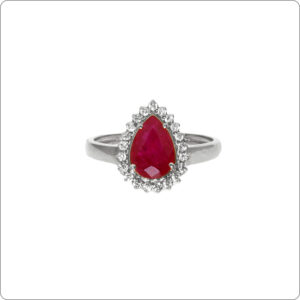 Anel Rubi 7x5 Gota