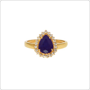 Anel Safira 8x6 Gota