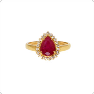 Anel Rubi 8x6 Gota