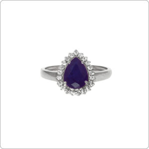 Anel Safira 8x6 Gota