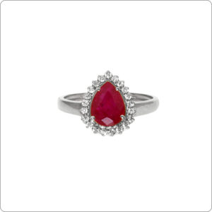 Anel Rubi 8x6 Gota