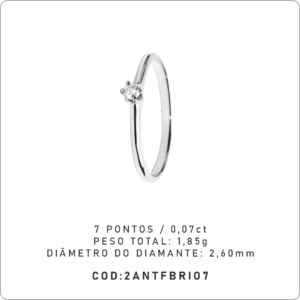 Anel Solitário 6 Garras 7 Pontos